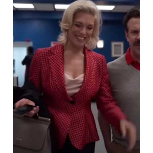 Ted Lasso Rebecca Welton Red Suiting Fabric Blazer